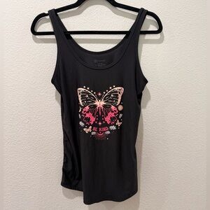 🦋 No Boundaries Black & Pink Butterfly Tank Top – Size 11/13
